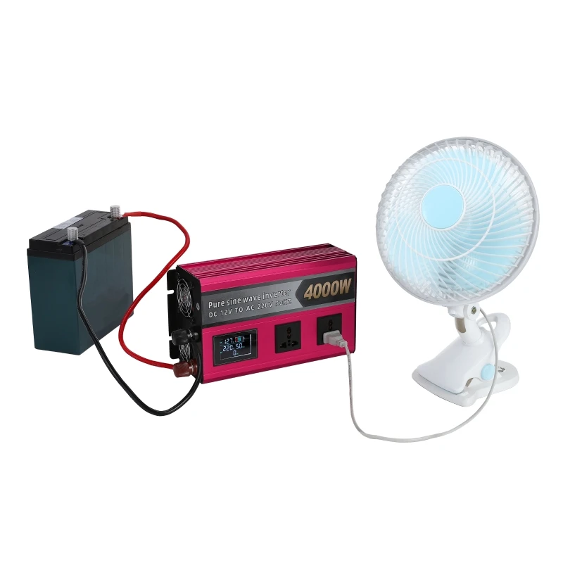 

4000W 3000W Pure Sine Wave Inverter DC 12V To AC 220V Voltage Transformer Socket Converter Car Solar Power Inverter Power Supply