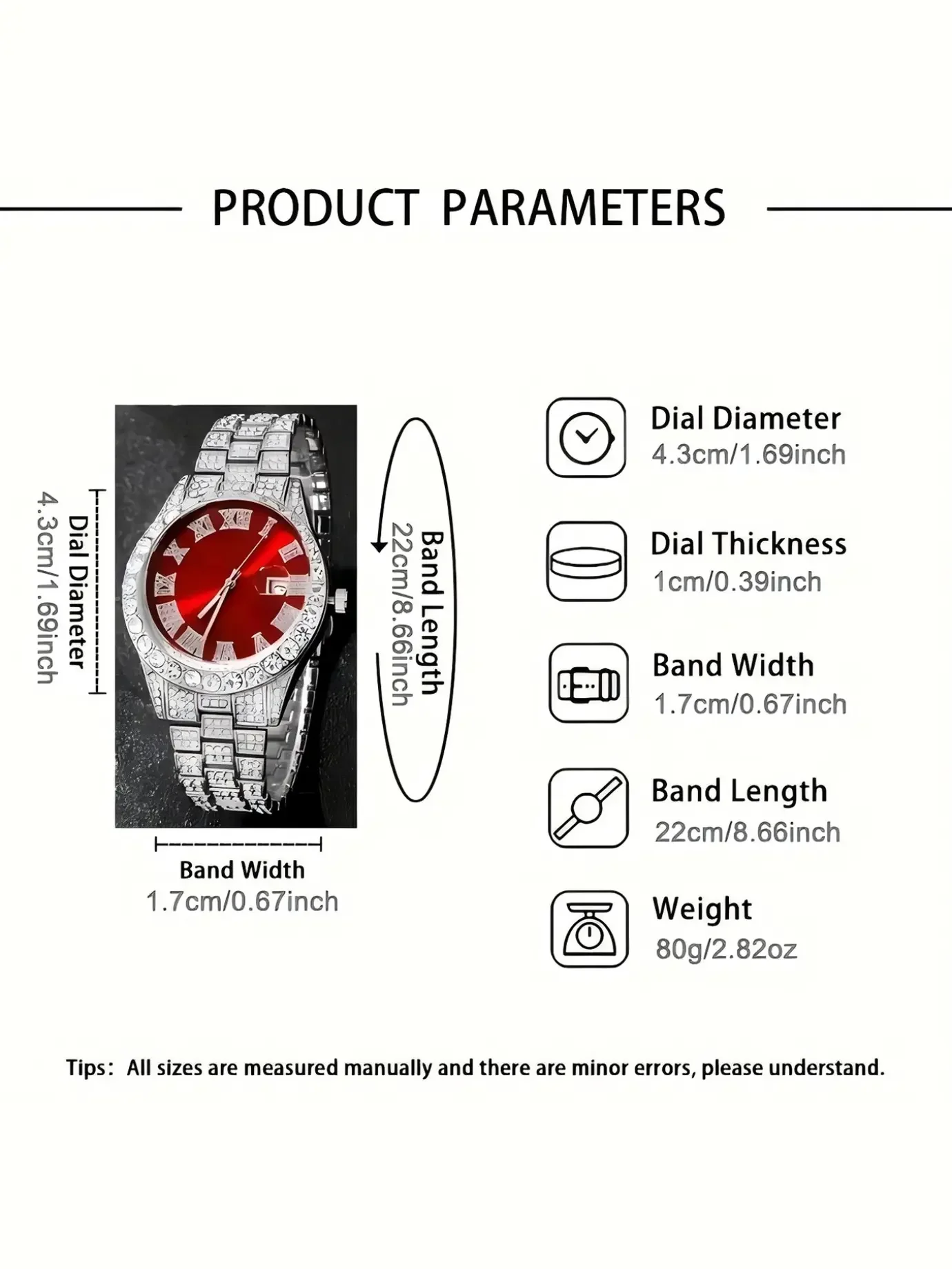 4-piece men's high-end watch set with European and American pink alloy steel strip, men's calendar watch set