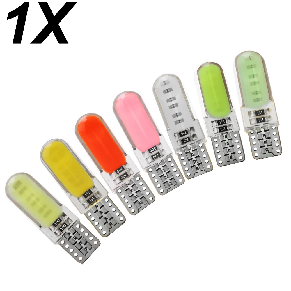 

1Pcs 12V T10 COB 12Smd Led Auto Interior Bulb White Led Car Side Wedge Light Bulbs License Lamp Ice Blue Yellow Red 6000K 12V