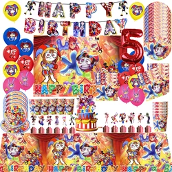 The Amazing Digital Circus  Tableware Birthday Party Decoration Balloon Banner Cake Topper Party Supplies Baby Shower