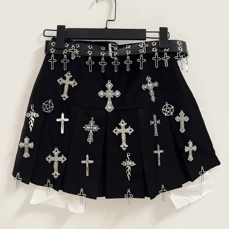 gothic clothes y2k clothes Punk Short skirts Gothic Short skirts harajuku  Short skirts y2k fashion Cross Skirt y2k Short skirts