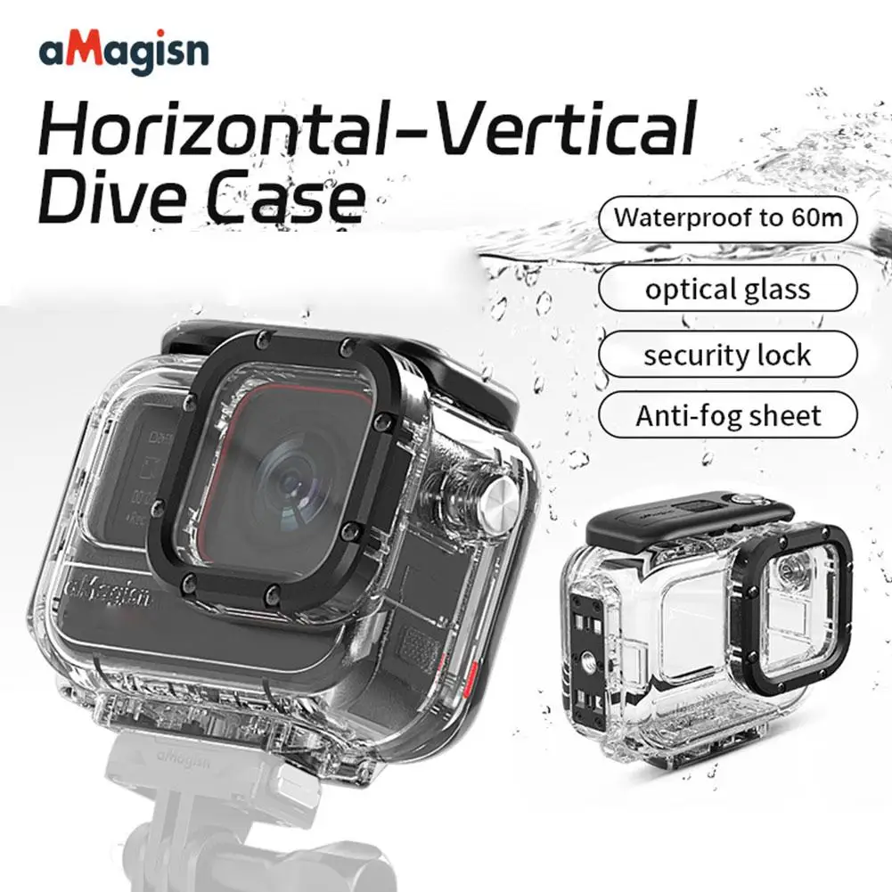 Transparent Diving Case For Insta360 Ace Pro 60M Waterproof Horizontal/vertical Shooting Diving Shell Sports Camera Accessory