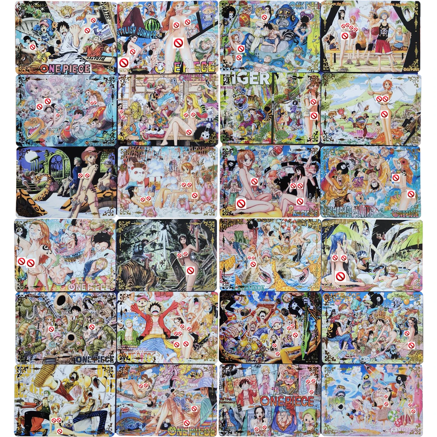 

Diy Self Made 48Pcs/set ONE PIECE Nami Robin Vivi Shirahoshi Nude Comic Collection Card Luffy Zoro Gift Toy Game Anime Cards