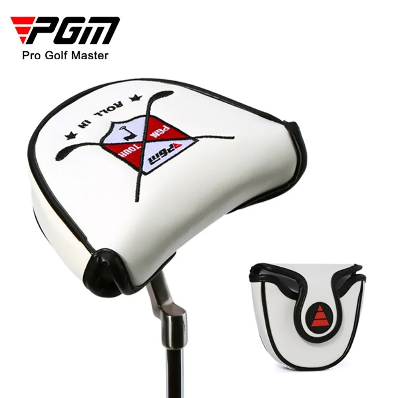 PGM Mallet Putter Headcover Magnetic Closure PU Leather Fleece Lined Anti Scratch Golf Club Protective Cover GT026