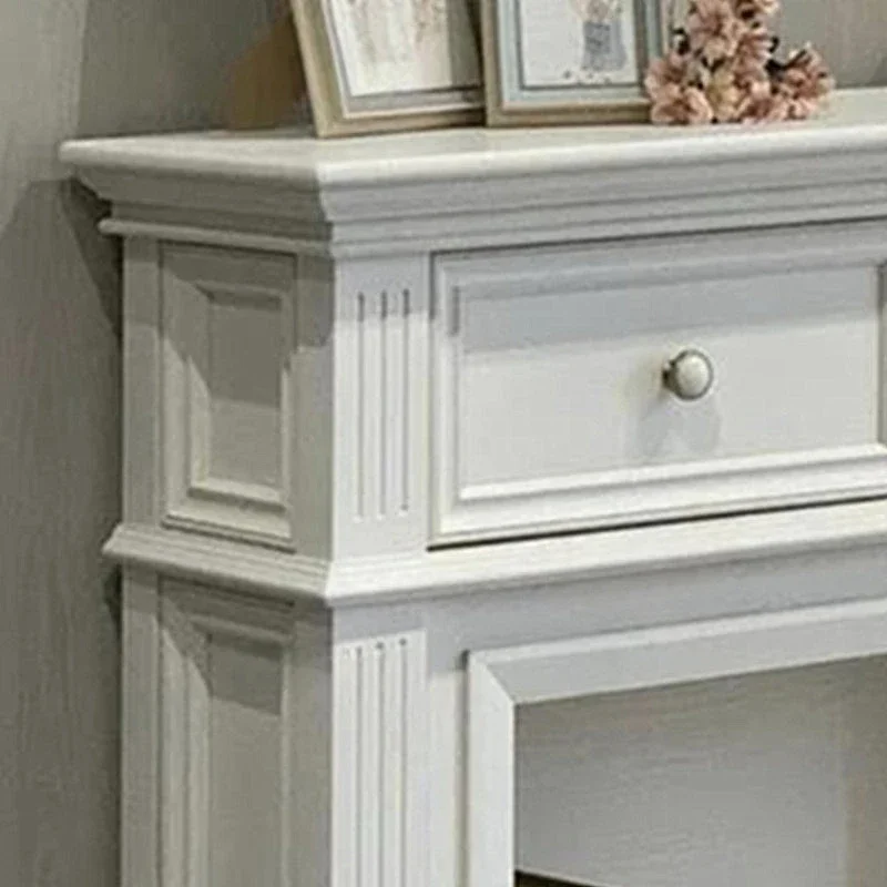 French simple white solid wood fireplace cabinet new entry entrance fireplace living room decoration drawer fireplace rack