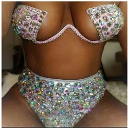 2022 venus vacation rhinestone bikini set new bathing suit sexy women beachwear bling stones swimsuit good quality swimsuit