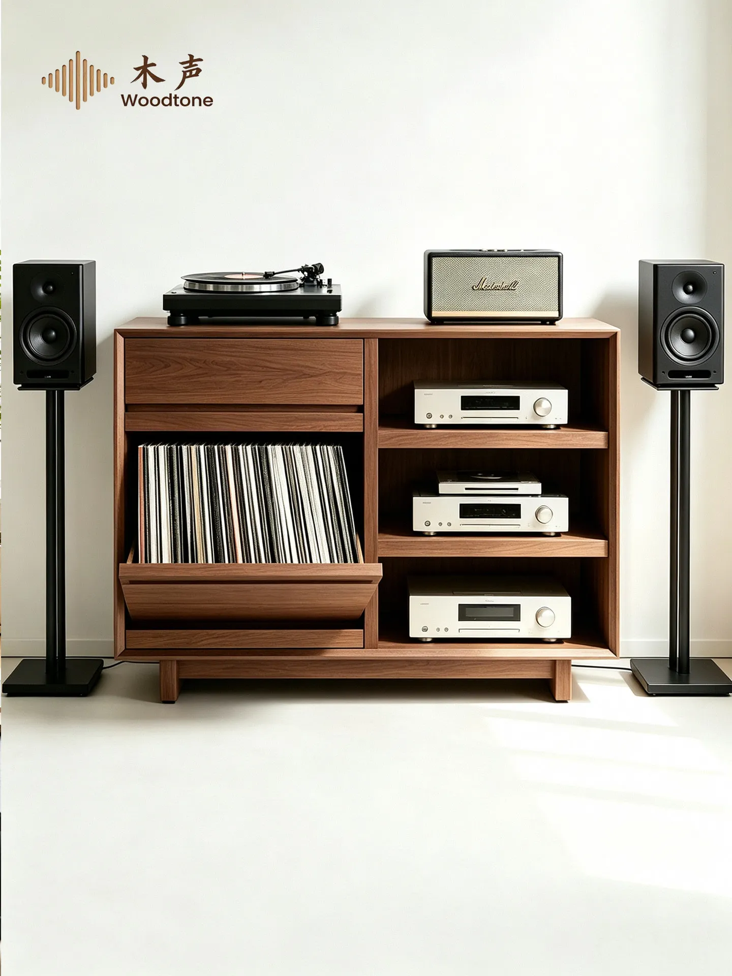 g-c6  tenon and tenon vinyl record player cabinet Power amplifier CD player Vinyl record with drawer Professional floor cabinet