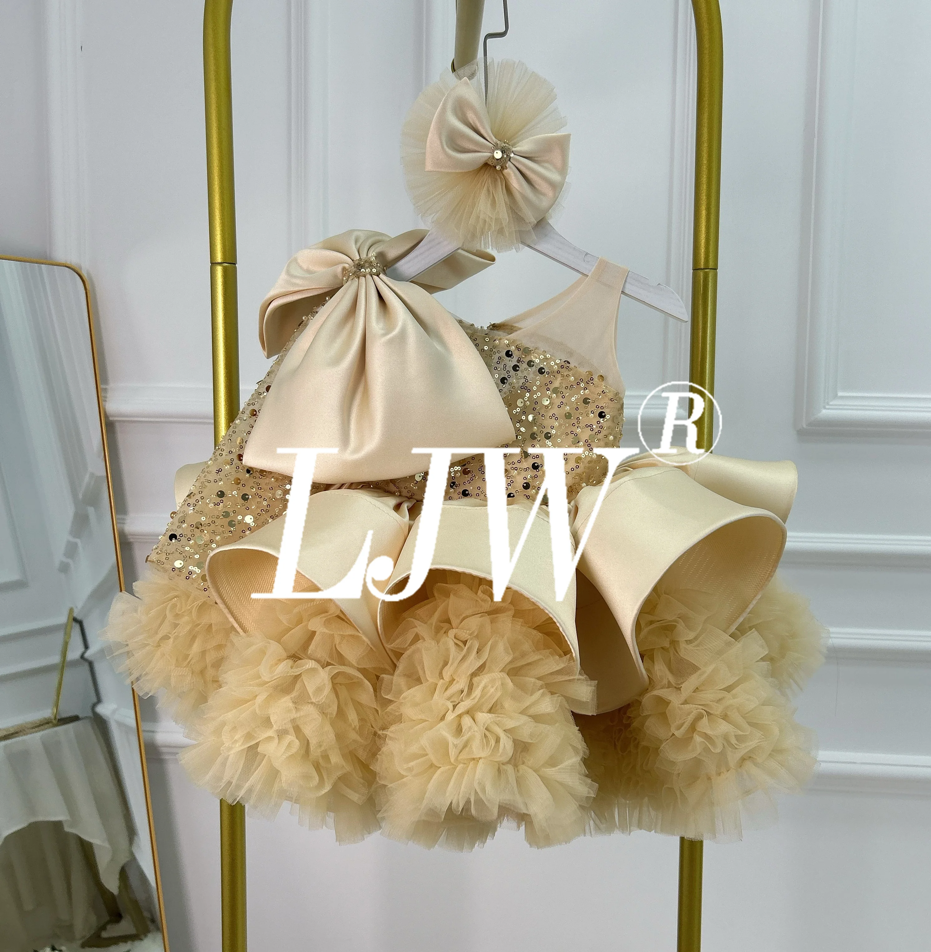 

Unique elegant girl beauty pageant dress for special occasions, children's festival performance dress for one year, full moon ba