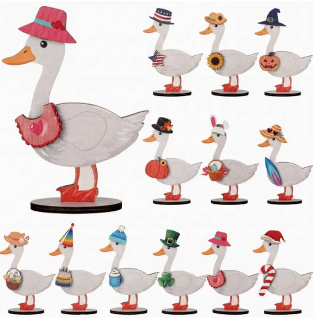 Wooden Tabletop Home Decoration Holiday Animal Figurine Interchangeable Animal Decor Premium Holiday Home Decoration For Shelves