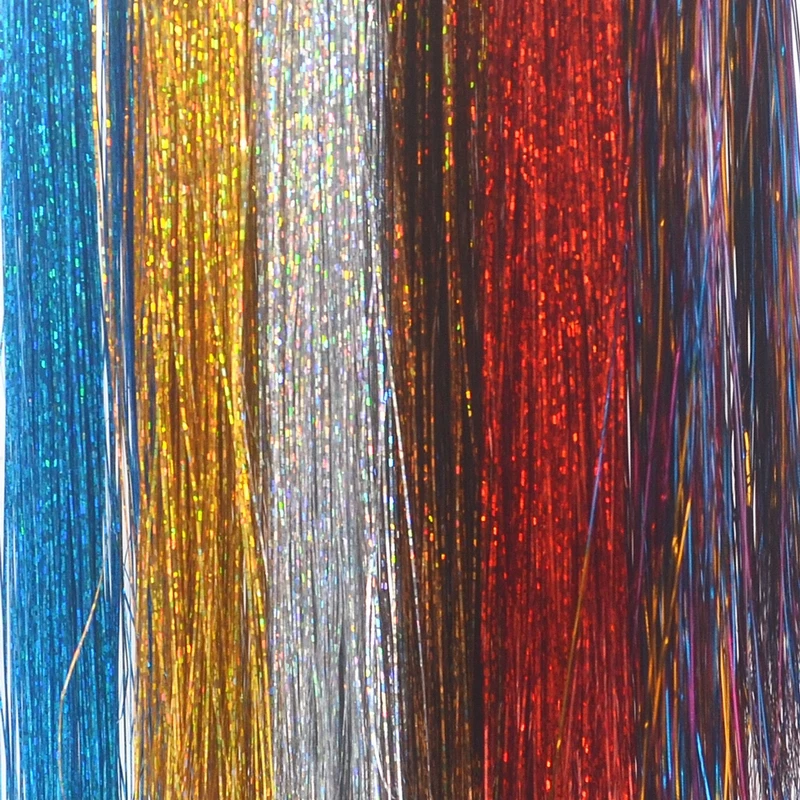 5 Packs Assortment Color Flat Crystal Flash Tinsel Fly Tying Material Glittering Bass Salmon Snapper Fishing lure baits material