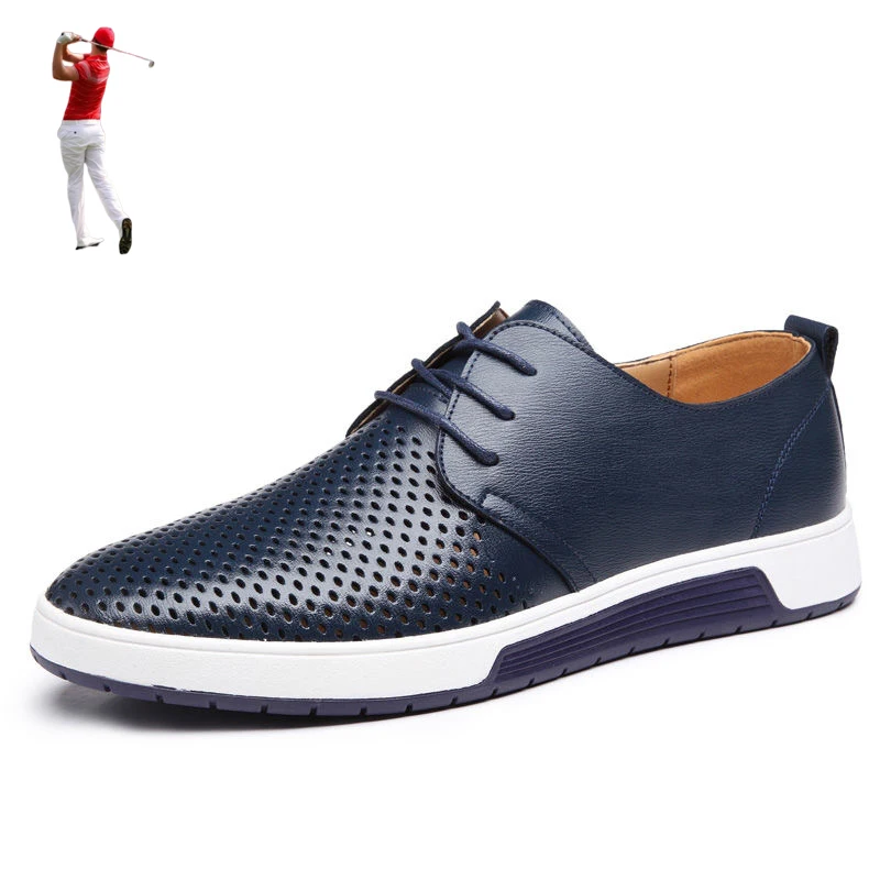 

Male Plus Size 46 47 48 Golf Sport Shoes Black Blue Mens Leisure Golfer Training Sneakers Autumn Outside Grass Golf Shoes