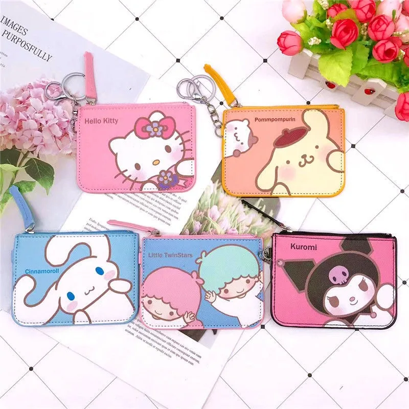 

Hello Kitty Cinnamoroll Anime Kawaii Sanrio Ins Lovely PU Coin Purse Cute Cartoon My Melody Card Case Wallet Gifts for Kids