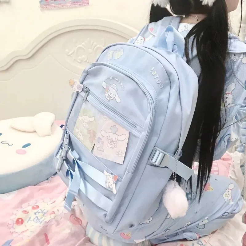 MBTI Sweet Cinnamoroll Womens Backpack Cute Original Blue Youth School Backpacks Japanese Style Fashion Female Aesthetic Bags