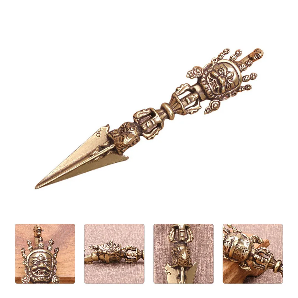 

1pc Brass Vajra Pestle Copper Art Decor Retro Metal Craft For Home Office Yoga Temple Feng Shui Religious Amulet Lucky