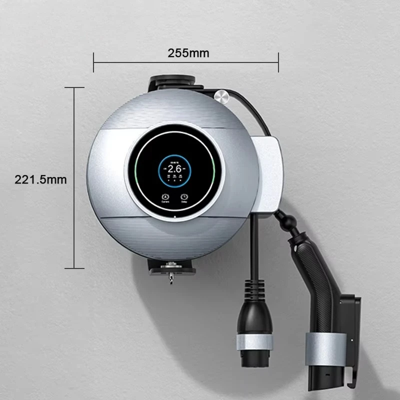 Electric Vehicle Charger with Automatic Cable Management System Cable Reel Portable and Wall Box Charger Retractable Cable