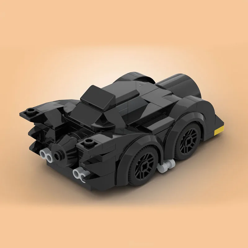 Moc Q version square figure model Dark Knight + Batmobile puzzle boy assemblato Batman ornamenti desktop per bambini giocattoli regali