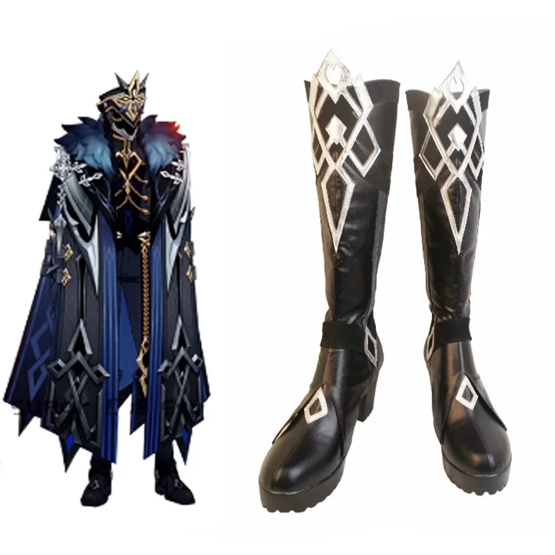 

Game Genshin Impact the Eleven Fatui Harbingers The Captain Il Capitano Shoes Cosplay Boots Custom Made Halloween Carnival Party