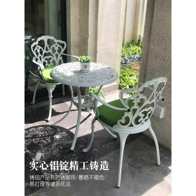 Tables et chaises d'extérieur Tables et chaises de jardin en fer forgé Balcon en fonte d'aluminium Petites tables et chaises Loisirs de plein air ch