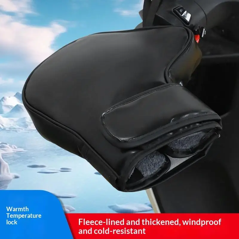 Motorcycle Handlebar Gloves Muffs Winter Cycling Gloves Waterproof Handlebar Cover Mitts Snowmobile E-Bike Thermal Gloves