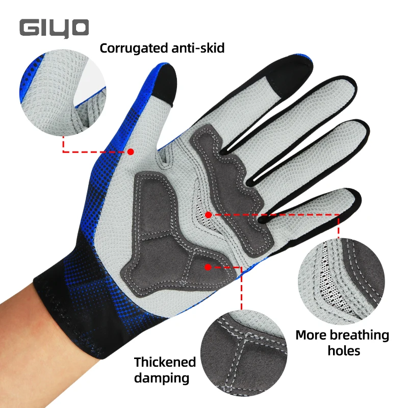 Bicycle Winter Thermal Full Finger Gloves MTB Road Bike Touch Screen Anti-skid Gloves Cycling Breathable Keep Warm Mittens