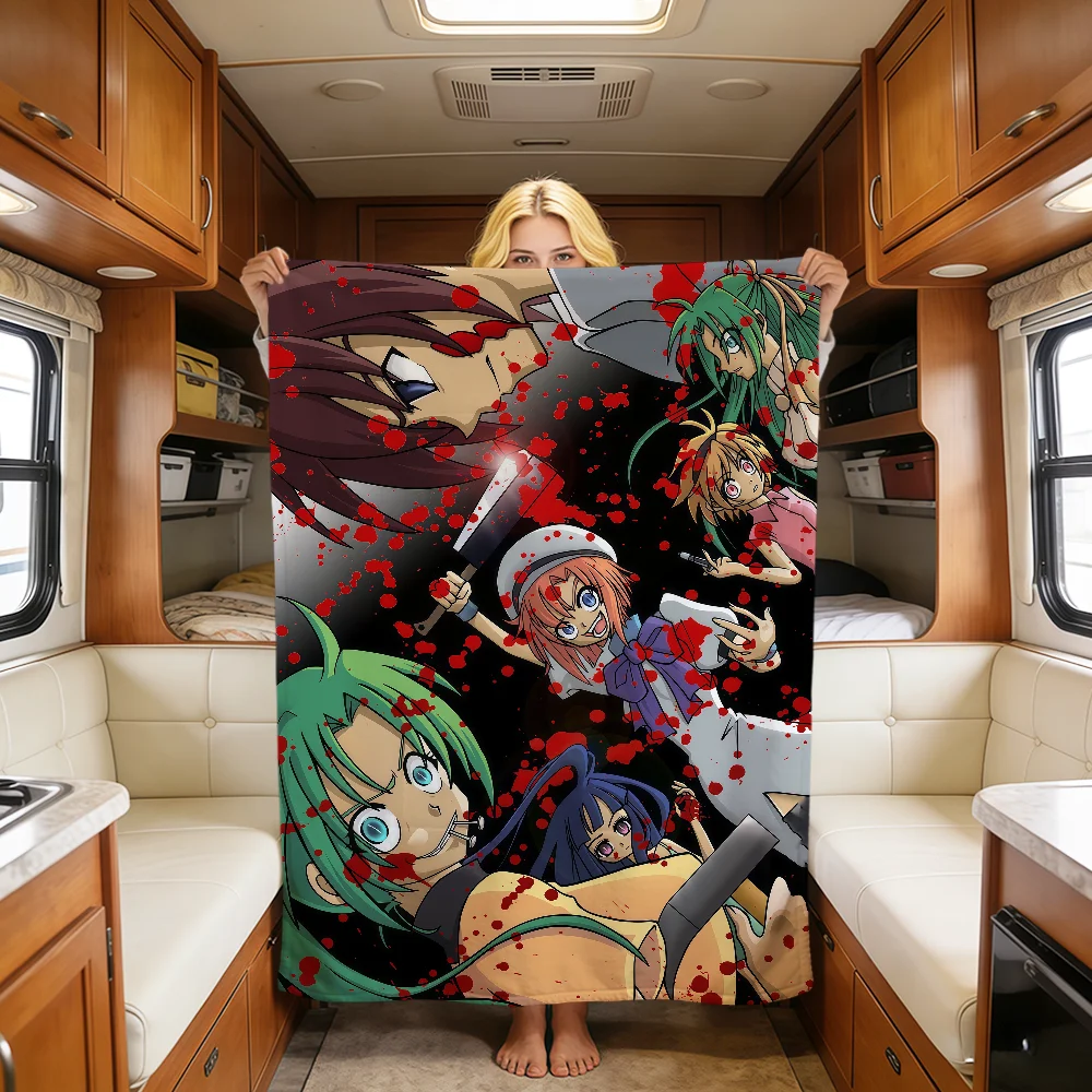 Anime H-Higurashi When They Cry Soft Warm Plush Blanket For Dorm Sofa Living Room Pet Hogar Bedroom Gift Nap Home Flannel