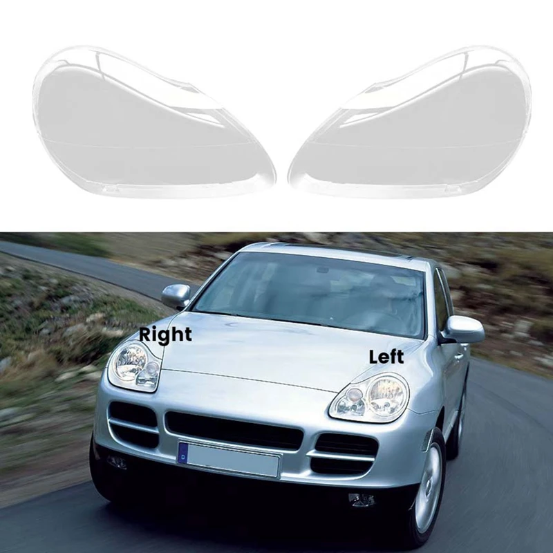 

Car Headlight Shell Lamp Shade Transparent Lens Cover Headlight Cover For-Porsche Cayenne 2005 2006