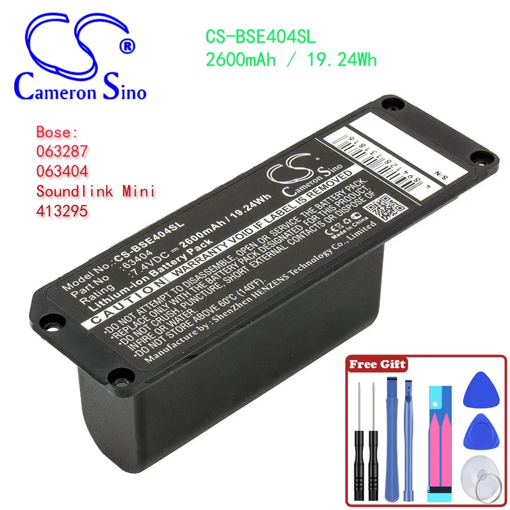 

Speaker Battery For Bose:Soundlink Mini,413295,063287,063404,--2600mAh/19.24Wh-Li-ion-7.40V,(Use For Part No:063287,063404 Only)