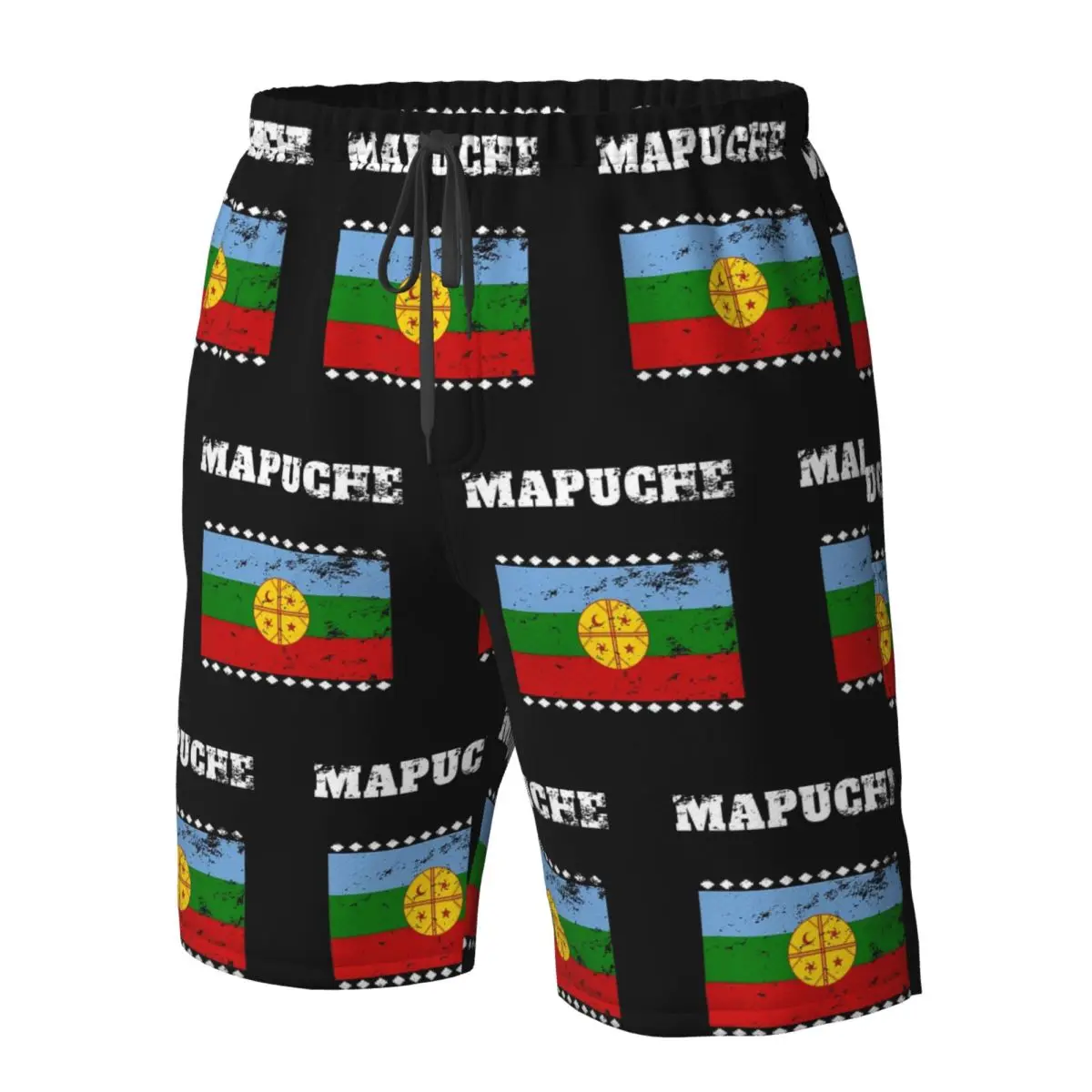 Mapuche Town Flag Retro Vintage Trunks Beach Board Shorts Casual Quick Dry Swim Summer Men Pants
