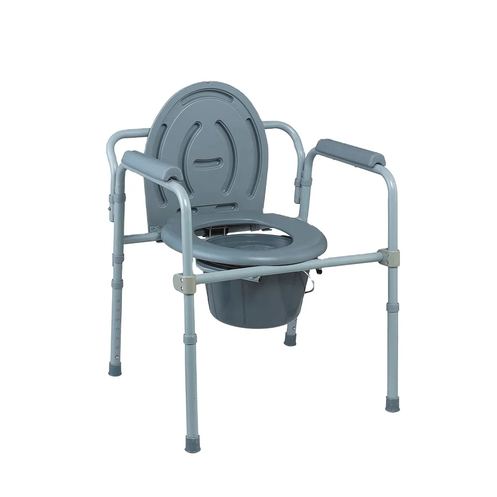 

Disable Portaable Folding Bedside Handicapped Adult Toilet Potty Portable Commode Chair Elevated Seat