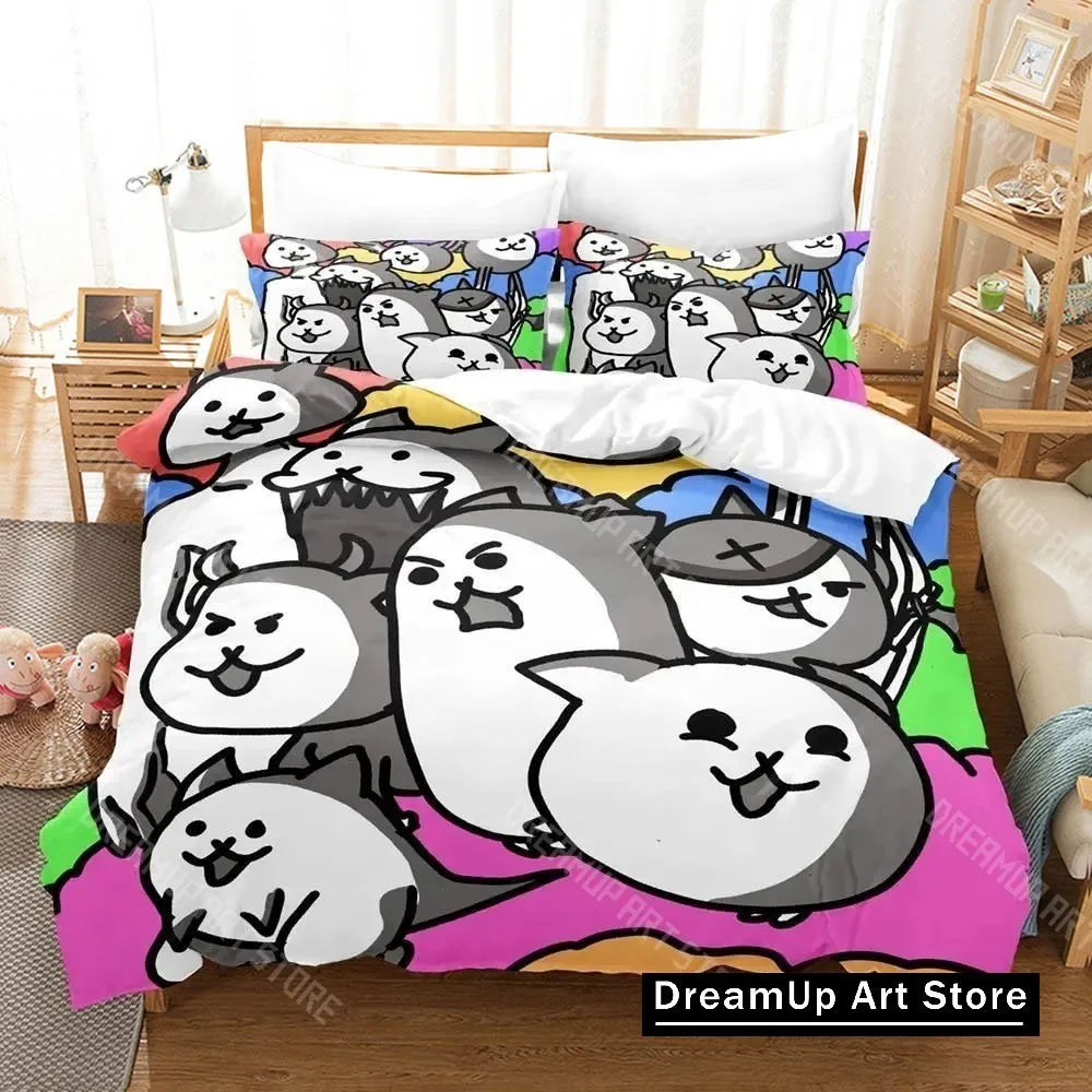 3D Printed Battle Cats Unite Bedding Set for Boys Girls Duvet Cover And Pillowcase Twin Queen King Full Single Double Sizes