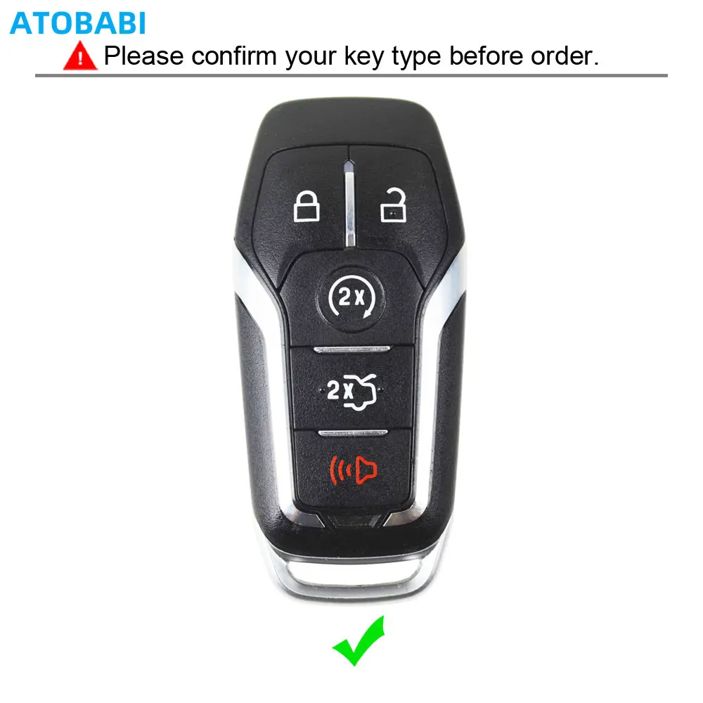 Leather Car Key Case Remote Fob Cover For Ford Edge Explorer Fusion Mondeo Mustang F-150 F-250 F-350 F450 Ranger Lincoln MKZ MKC