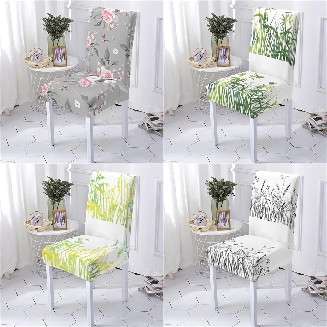 

Plant Flowers Style Cover Of Chairs Elastic Covers For Chairs Vegetation Pattern Stretch Spandex Chair Covers Home Stuhlbezug