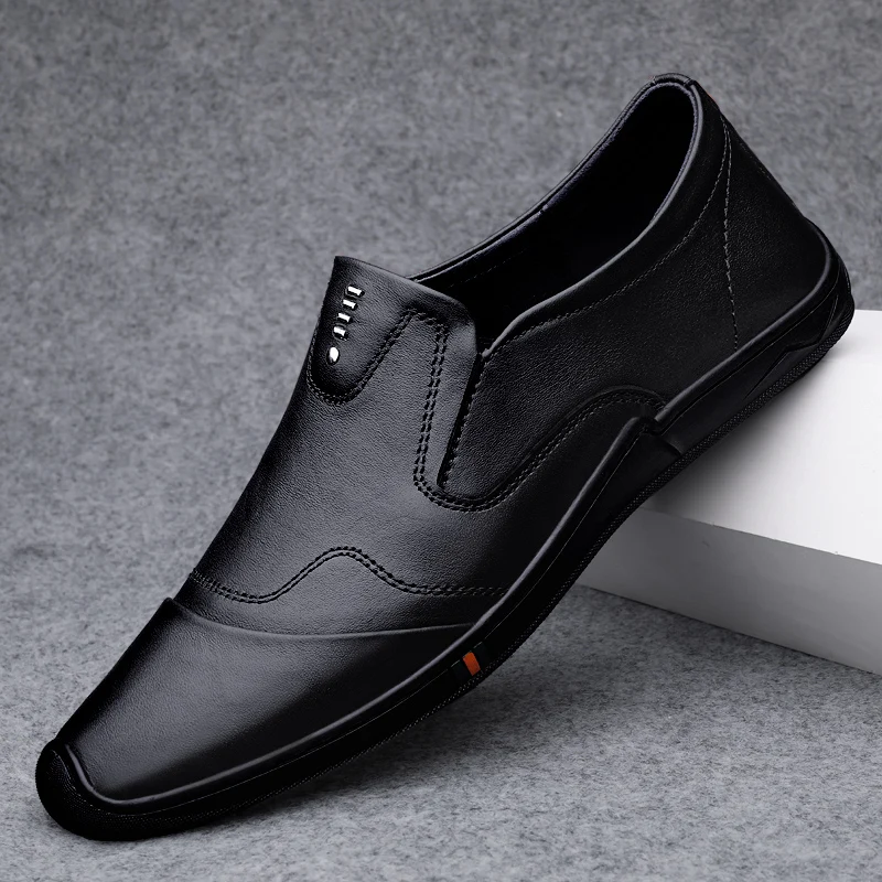 

Мужская обувь ручной работы из натуральной кожи, мокасины, мужские удобные лоферы на мягкой подошве, мужская повседневная обувь без шнуровки высокого качества Homme