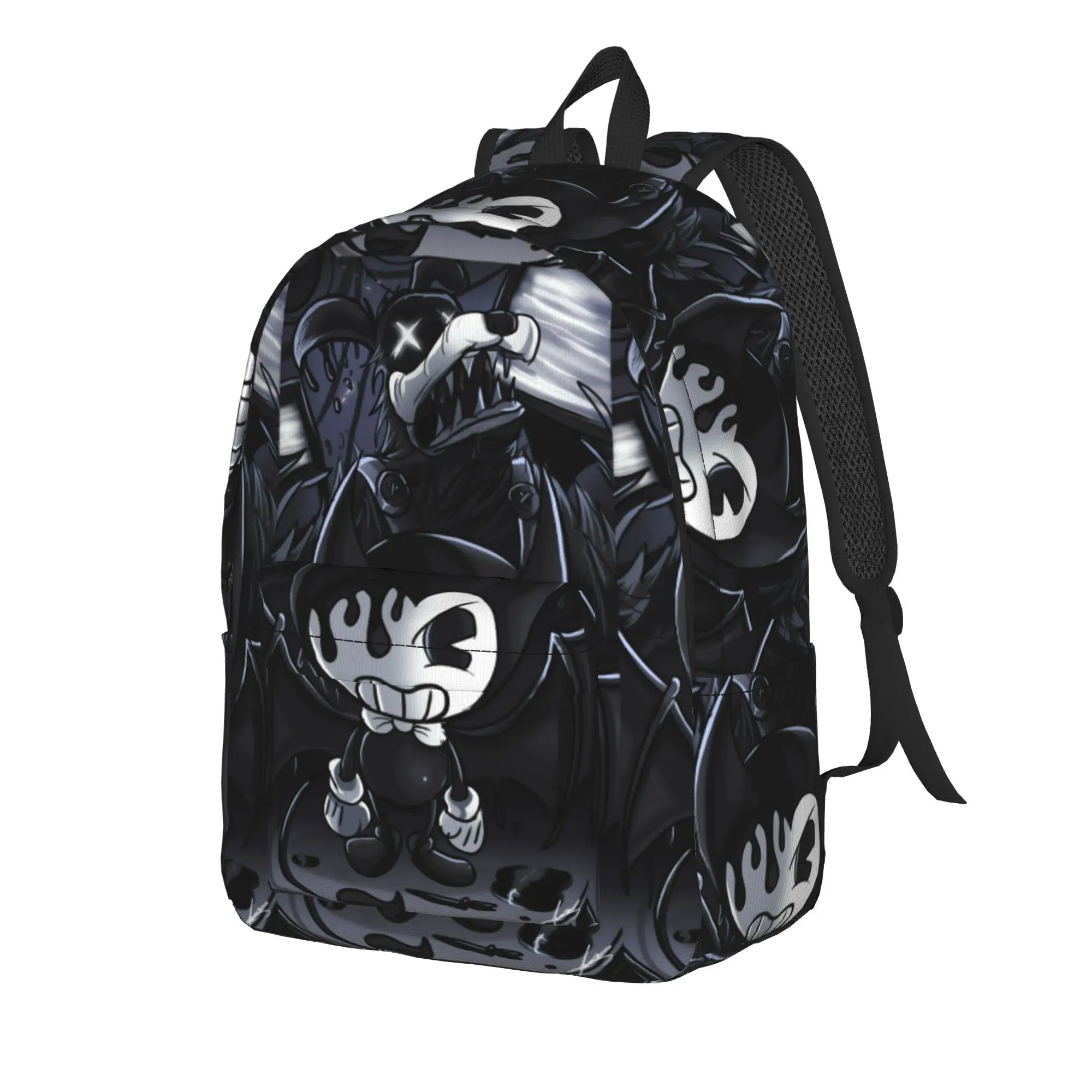 B-Bendys And The Dark Revival Backpack  Student Unisex Polyester Cycling Backpacks Print Funny School Bags Rucksack