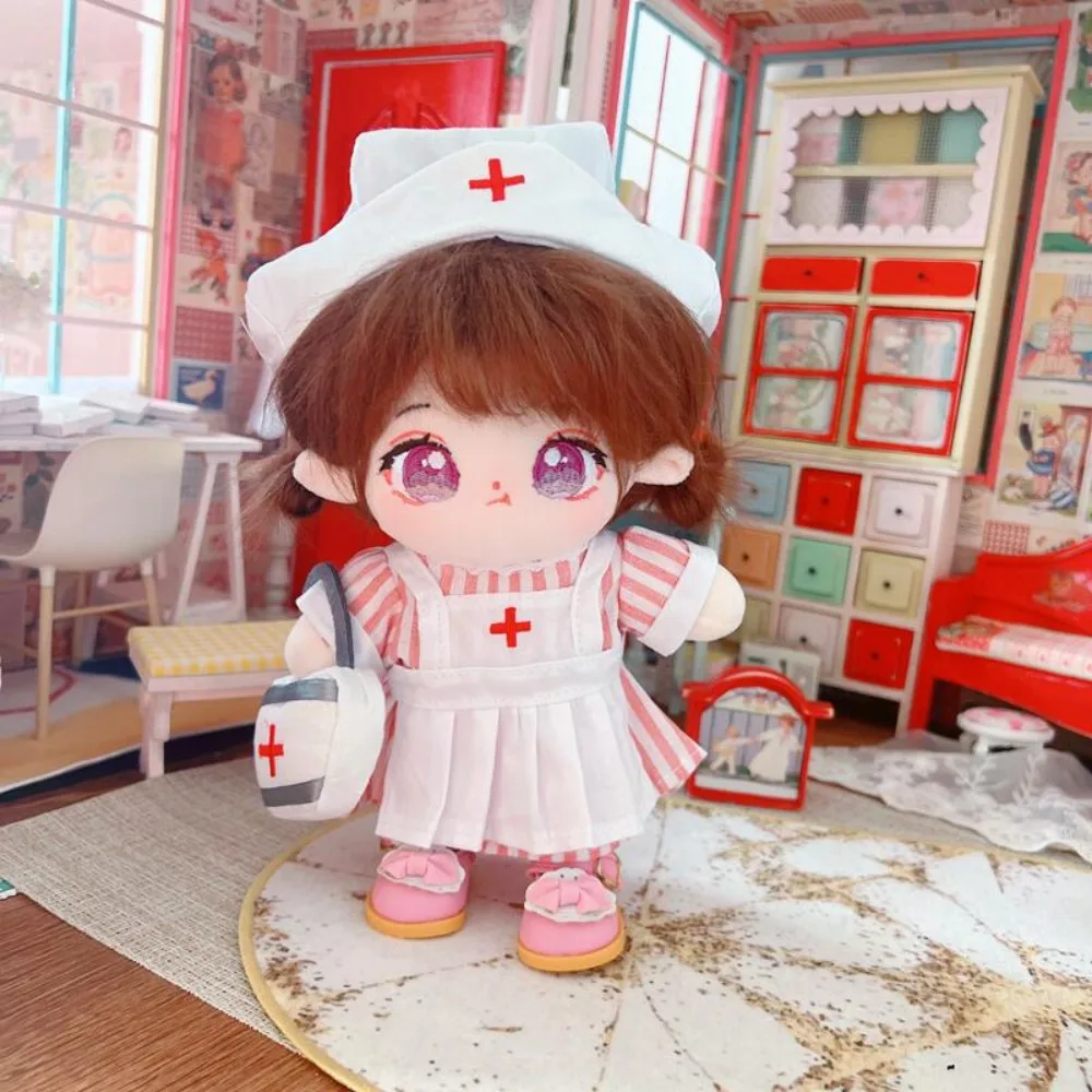 Nurse Dress Set 20CM Cotton Doll Clothes Replacement Princess Shoes Stuffed Doll Plush Suit Mini Outfit Plush Toys Clothes