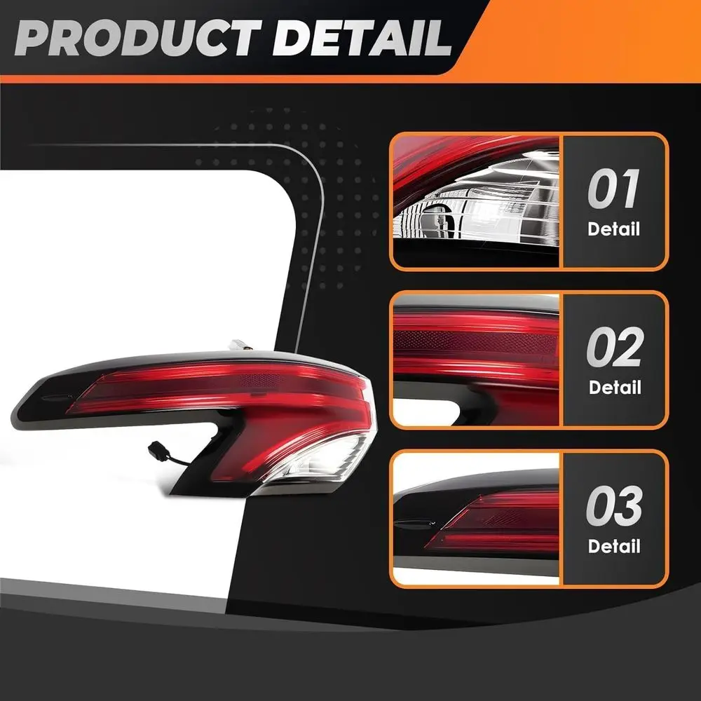مجموعة مصابيح خلفية خارجية يسار للسائق من سيينا 2021-2022، متوافقة مع مصباح الفرامل الخلفية والضوء الخلفي، TO2804160 #2