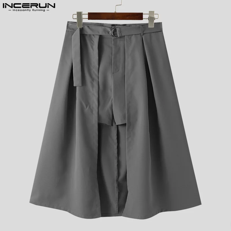 2024 Men Irregular Pants Solid Color Streetwear Loose Casual Skirts Trousers Men Summer Fashion Leisure Male Pants S-5XL INCERUN