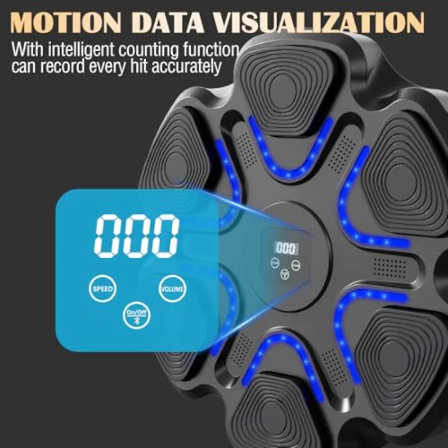 Allenatore di boxe musicale Bluetooth intelligente montato a parete con guantoni da boxe per uso domestico interno e in palestra Allenamento elettronico per bersaglio da boxe