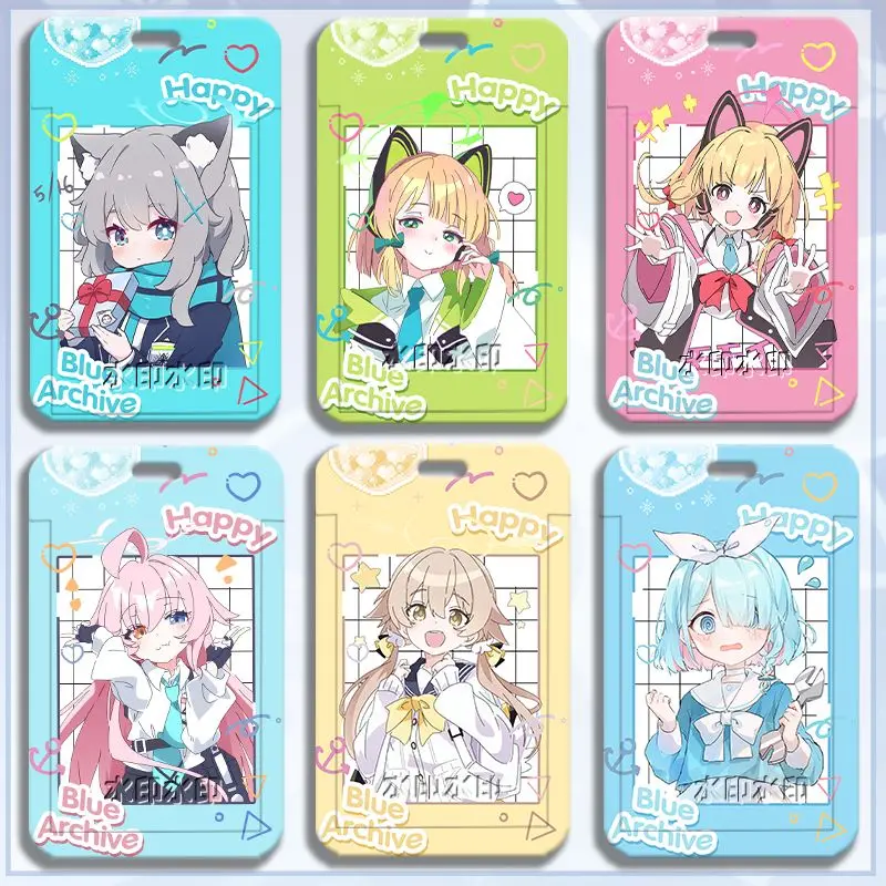 Blue Archive Takanasi Hosino Sorasaki Hina Card Protector Anime ID Card Cover Student Meal Badge ID Holder Card Holder