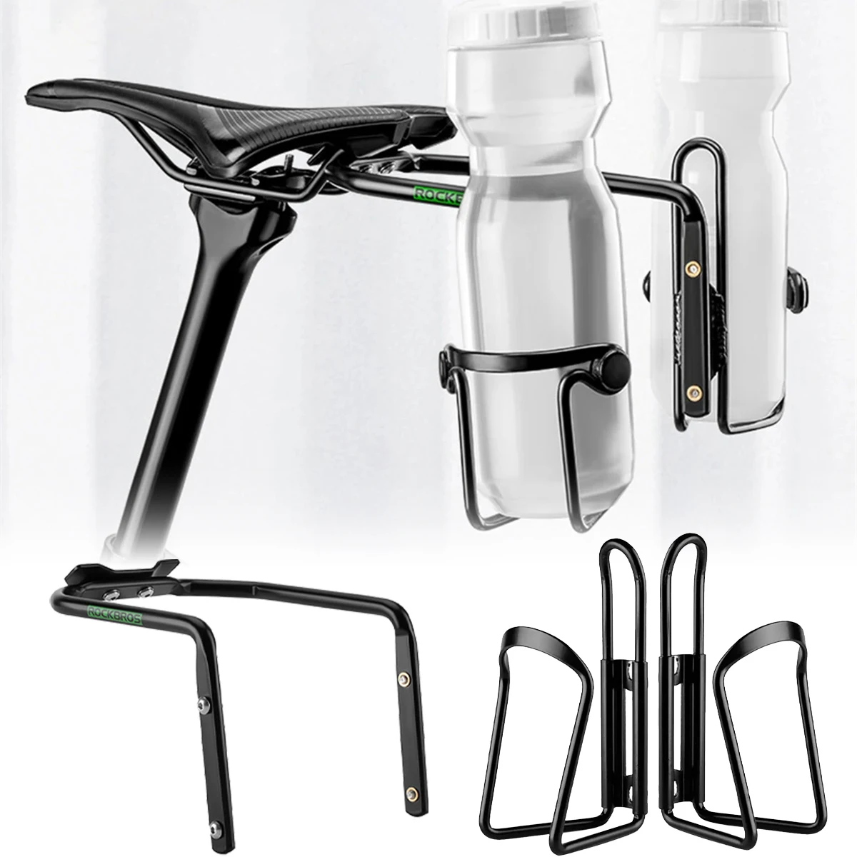 Aluminum Alloy Bike Saddle Extension Mount Stable Saddle Bag Stabilizer Multifunctional Water Bottle Bracket Bike Accessories