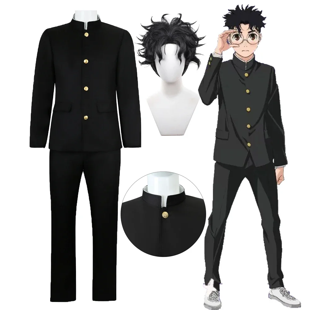 

Ken Takakura Cosplay Costume Wig Anime Dandadan Ken Takakura Cosplay Costume Black Uniform Suits Halloween Costumes for Men