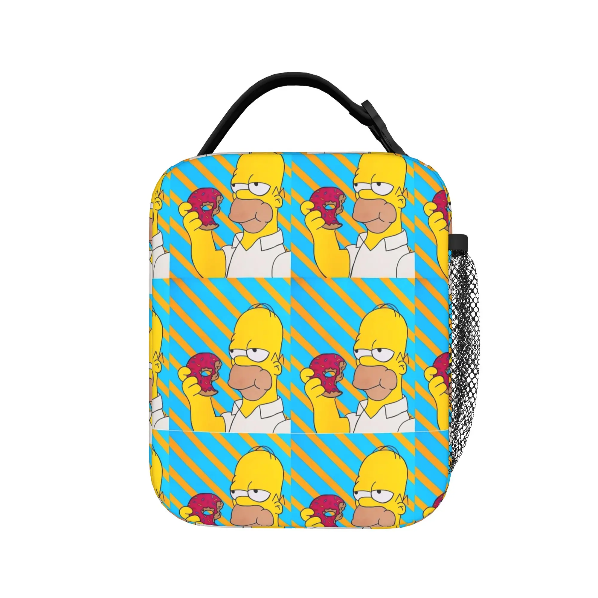 

Сумка для обеда Donut Homer S-Simpsons, забавная сумка для обеда для женщин, портативная сумка-холодильник для офиса, сумка-тоут с графическим дизайном из оксфордской ткани, сумки для еды
