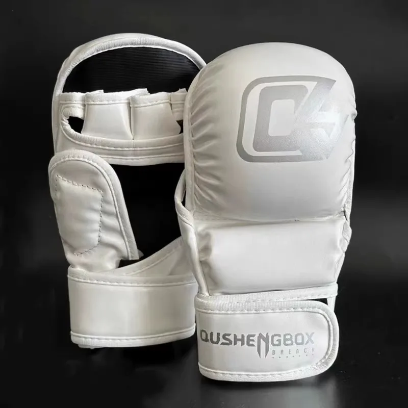 MMA Gloves for Sparring Grappling Hybrid Open Palm Martial Arts Mitts Wrist Support Fighting Combat Sports Hands Protector