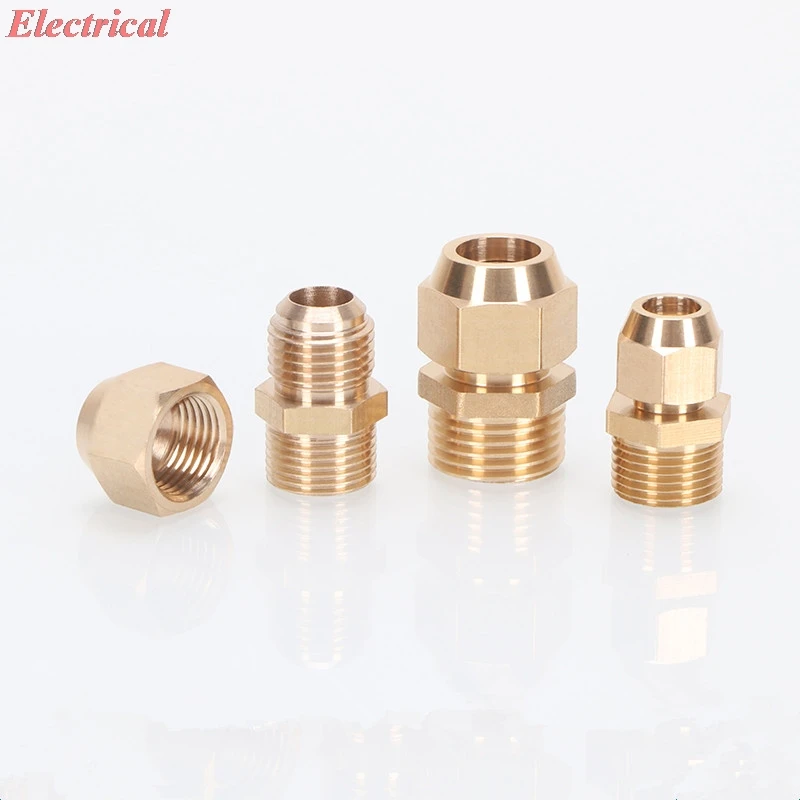 1pc Brass Pipe Connector Pneumatic Fitting Female Flare Straight Pneumatic Quick Hose Fitting 1/8