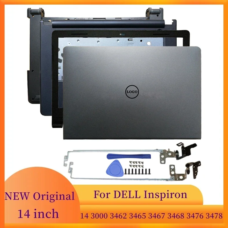 For DELL Inspiron 14 3000 3462 3465 3467 3468 3476 3478 Notebook LCD Back Cover/Front Bezel/Hinges/Palmrest/Bottom Laptop Case