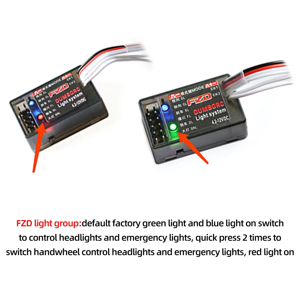 

FZD LED Controller Module Light System for DumboRC X4 X5 X6 X6P Transmitter JJRC 1/10 1/8 TRX4 Axial SCX10 D90 RC Car Boat