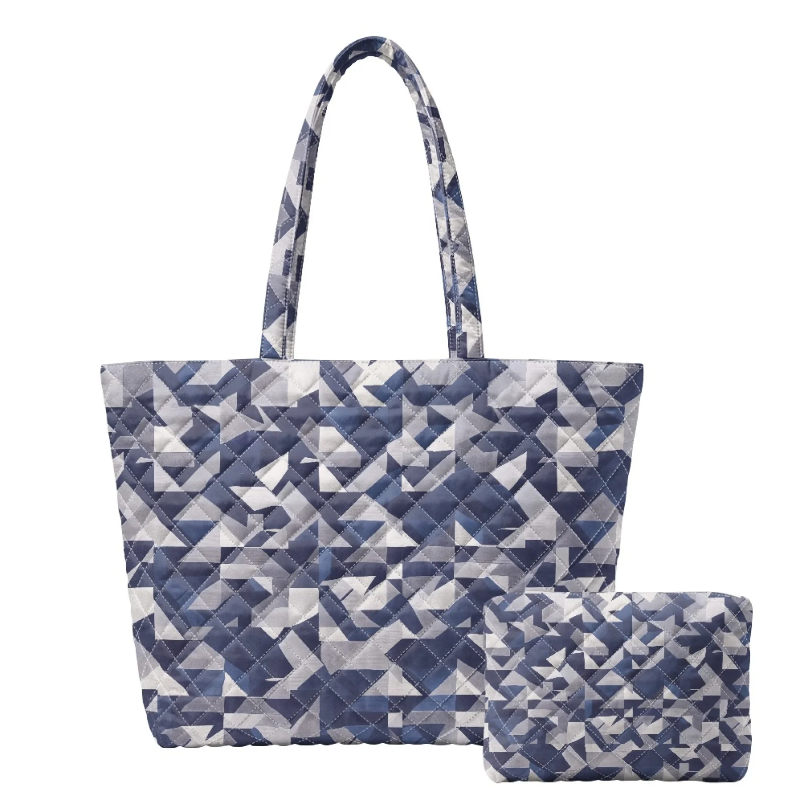 Coloranimal Starfish Seashell Set 2 Piece Quilted Shoulder Bag Inner Pockets Tote Bag with Matching Cosmetic Bag for Activities