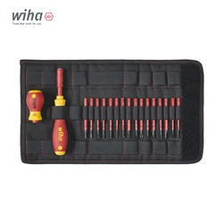 WIHA Slotted Phillips Screwdrivers Bits Set for Electrical Work with Two Bit Holders Tool Set with Case NO. 41231|41232|41233