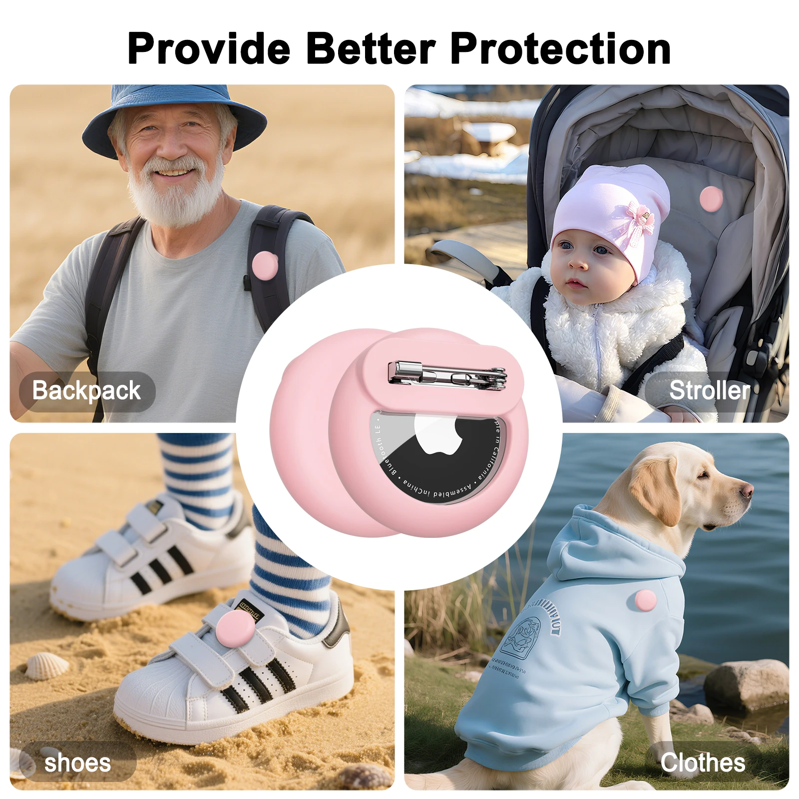 حامل سيليكون لحافظة Apple Airtag مع غطاء جهاز تعقب GPS للأطفال وكبار السن مخفي داخل حقيبة ظهر للأحذية #6