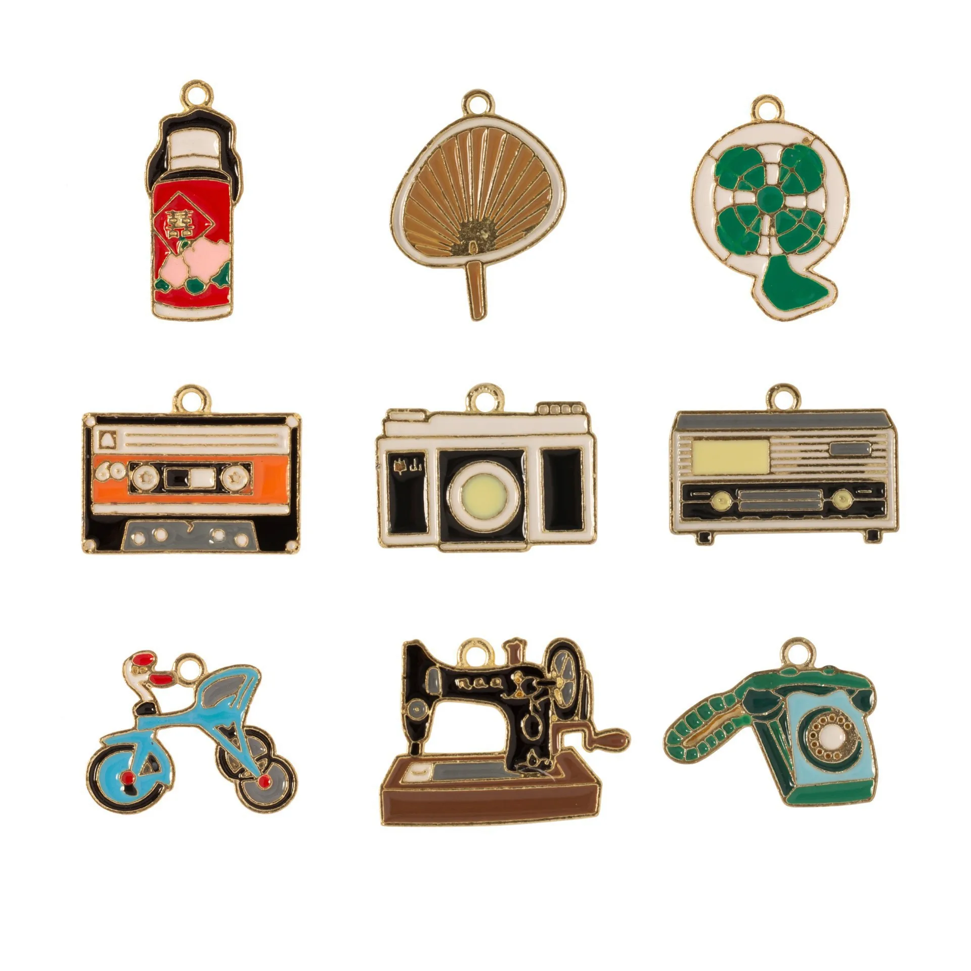 

Right Road Новый 100 шт./пакет Высококачественная ниша Ностальгическая серия Life Fun Сплав Капельное масло DIY Брелок Подвеска Аксессуары Оптовая продажа